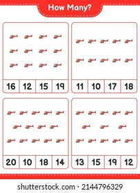 Counting game, how many Helicopter. Educational children game, printable worksheet, vector illustration
