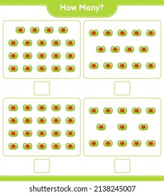 Counting game, how many Pacifier. Educational children game, printable worksheet, vector illustration
