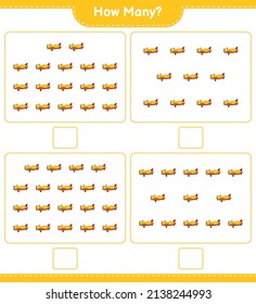 Counting game, how many Plane. Educational children game, printable worksheet, vector illustration