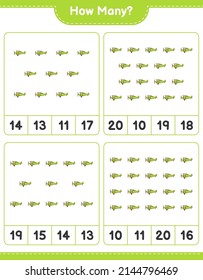 Counting game, how many Plane. Educational children game, printable worksheet, vector illustration