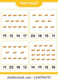 Counting game, how many Plane. Educational children game, printable worksheet, vector illustration