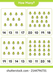Counting game, how many Robot Character. Educational children game, printable worksheet, vector illustration