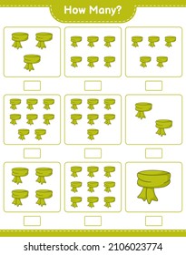 Counting game, how many Scarf. Educational children game, printable worksheet, vector illustration
