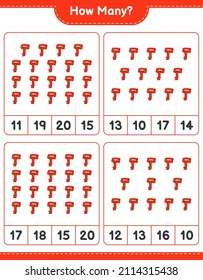 Counting game, how many Scarf. Educational children game, printable worksheet, vector illustration