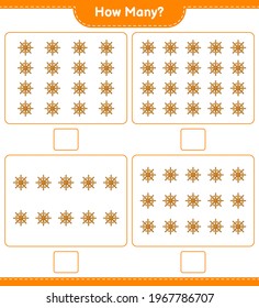Counting game, how many Ship Steering Wheel. Educational children game, printable worksheet, vector illustration
