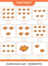 Counting game, how many Slippers. Educational children game, printable worksheet, vector illustration