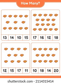 Counting Spiel, wie viele Slippers. Kinderspiel, druckbares Arbeitsblatt, Vektorgrafik