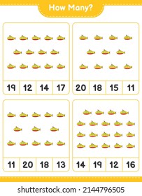 Counting game, how many Submarine. Educational children game, printable worksheet, vector illustration