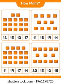 Counting game, how many Wallet. Educational children game, printable worksheet, vector illustration