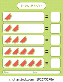 Counting game for kids fruit avocado watermelon