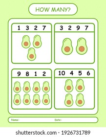 Counting game for kids fruit avocado