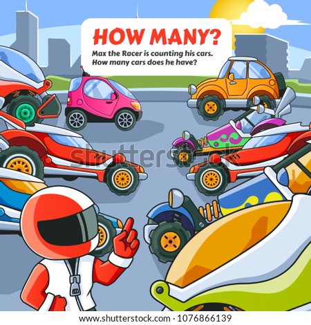Counting Game. Max the Racer is Counting His Cars.