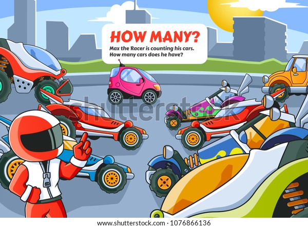 Counting Game.\
Max the Racer is Counting His\
Cars.