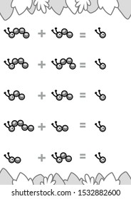 Counting Game for Preschool Children. Count the number of circles in the picture and write the result. Educational a mathematical game.