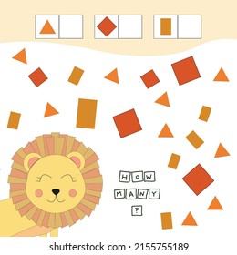 Zählspiel für Vorschulkinder. zählen wie viele geometrische Formen