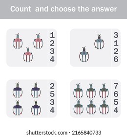 Counting Game for Preschool Children.  Count how many  robots