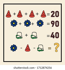 Counting Game for Preschool Children. Educational a mathematical game. 