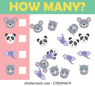 Counting. Game for Preschool Children. Educational a mathematical game. Educational game for children