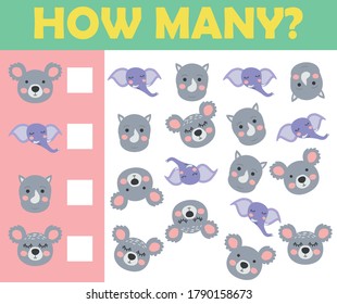 Counting. Game for Preschool Children. Educational a mathematical game. Educational game for children