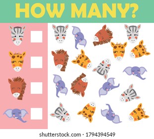 Counting. Game for Preschool Children. Educational a mathematical game. Educational game for children