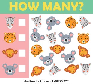 Counting. Game for Preschool Children. Educational a mathematical game. Educational game for children