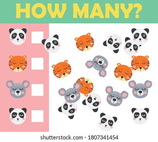 Counting. Game for Preschool Children. Educational a mathematical game. Educational game for children