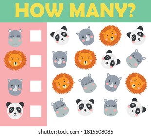 Counting. Game for Preschool Children. Educational a mathematical game. Educational game for children