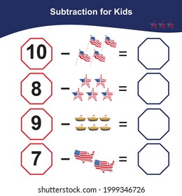 Counting Game for Preschool Children. Educational printable math worksheet. Additional math games for kids. Vector illustration in cartoon style. 