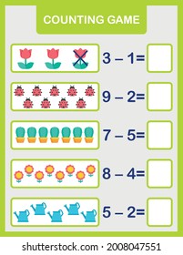 Counting Game For Preschool Children. An Educational Math Game