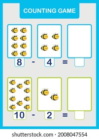 Counting Game For Preschool Children. An Educational Math Game