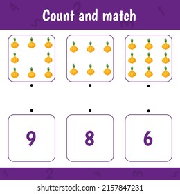 Counting Game Preschool Children Educational Game Stock Vector (royalty 