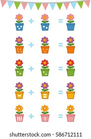 Counting Game for Preschool Children. Educational a mathematical game. Count the numbers in the picture and write the result