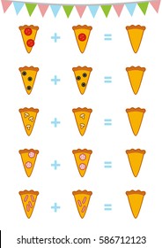 Counting Game for Preschool Children. Educational a mathematical game. Count the numbers in the picture and write the result