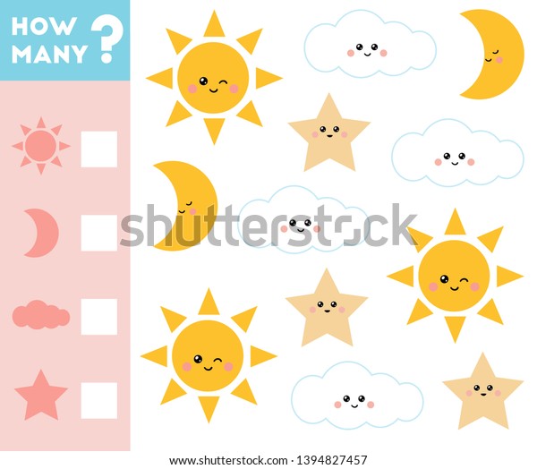 Counting Game Preschool Children Educational Mathematical Stock Vector