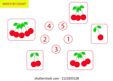 Counting Game for Preschool Children. Mathematics task. How many objects. Learning mathematics, numbers, logic. Vector Illustration