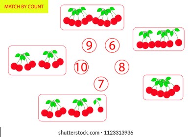 Counting Game for Preschool Children. Mathematics task. How many objects. Learning mathematics, numbers, logic. Vector Illustration