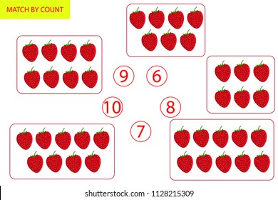 Counting Game for Preschool Children. Mathematics task. How many objects. Learning mathematics, numbers, logic. Vector Illustration