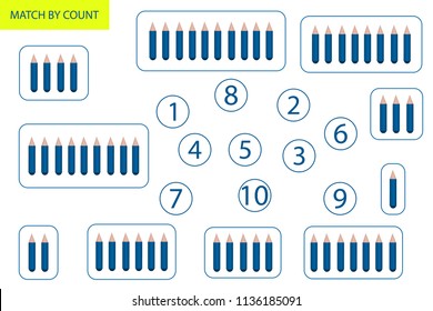 Counting Game for Preschool Children. Mathematics task. How many objects. Learning mathematics, numbers, logic. Vector Illustration