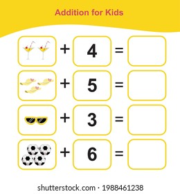 Counting Game for Preschool Children. This worksheet is suitable for educating preschool kids on how to count well. Educational printable math worksheet. Additional puzzles for kids.