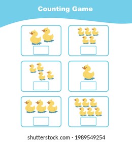 Counting game for preschool children. This worksheet is good for children to counting well. Educational printable math worksheet. Additional puzzles for kids. Victor illustration.