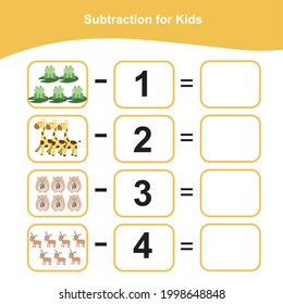 Counting game for preschool children. This worksheet is good for children to counting well. Educational printable math worksheet. Additional math games for kids. Vector illustration.