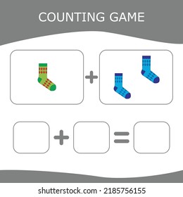 Counting Game for Preschool Children. Worksheet for preschool kids, kids activity sheet, printable worksheet
