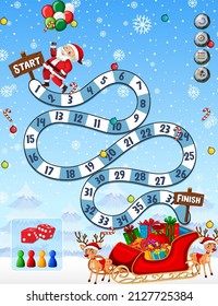 Counting game template in Christmas theme illustration