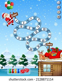 Plantilla de juego de conteo en la ilustración del tema de Navidad