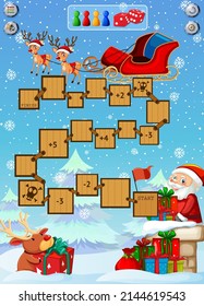 Counting game template in Christmas theme illustration
