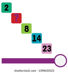 Counting games for kids and adults. Educational math game. Result. Crossword for social networks. Rebus. Riddle for the mind. Riddle with numbers. Vector