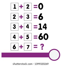 Counting games for kids and adults. Educational math game. Result. Crossword for social networks. Rebus. Riddle for the mind. Riddle with numbers. Vector