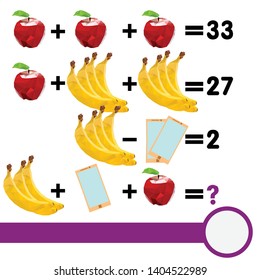 Counting games for kids and adults. Educational math game. Result. Crossword for social networks. Rebus. Riddle for the mind. Riddle with numbers. Vector