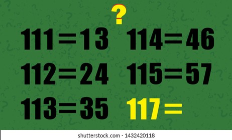 Counting games for kids and adults. Educational math game. Result. Crossword for social networks. Rebus. Riddle for the mind. Riddle with numbers. Vector