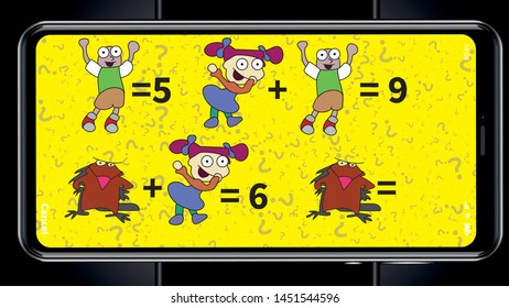 Counting games for kids and adults. Educational math game. Result. Crossword for social networks. Rebus. Riddle for the mind. Riddle with numbers.